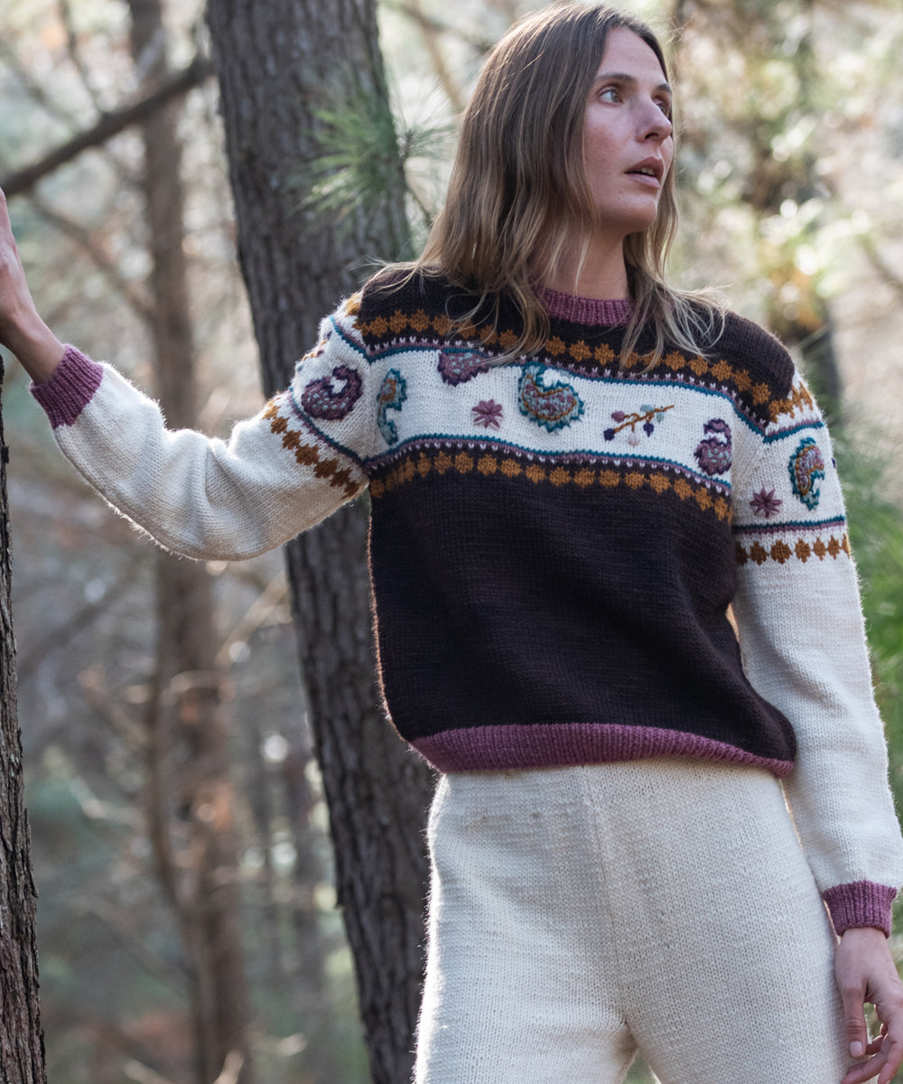 Sweater Paisley Marrón